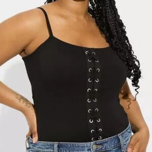Torrid Black Cami - Lace Up Front